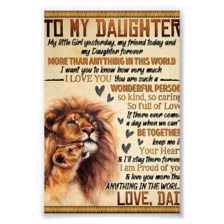 Naar mijn dochter Lion Family Gift, dochter Birthd Foto Afdruk