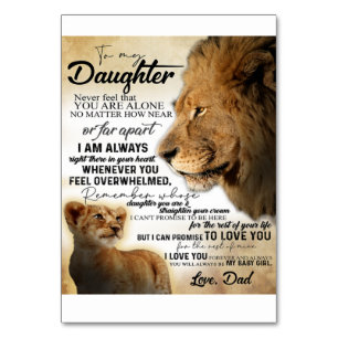 Naar mijn dochter Lion Family Gift, dochter Birthd Kaart