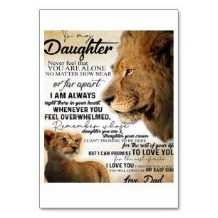 Naar mijn dochter Lion Family Gift, dochter Birthd Kaart
