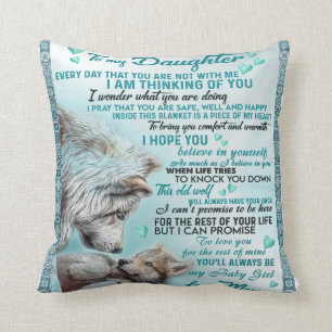 Naar mijn dochter Lion Family Gift, dochter Birthd Kussen