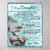 Naar mijn dochter Lion Family Gift, dochter Birthd Poster (Voorkant)