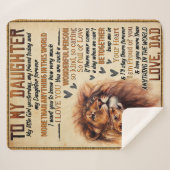 Naar mijn dochter Lion Family Gift, dochter Birthd Sherpa Deken (Voorkant (horizontaal))