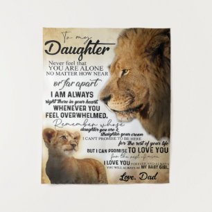 Naar mijn dochter Lion Family Gift, dochter Birthd Wandkleed