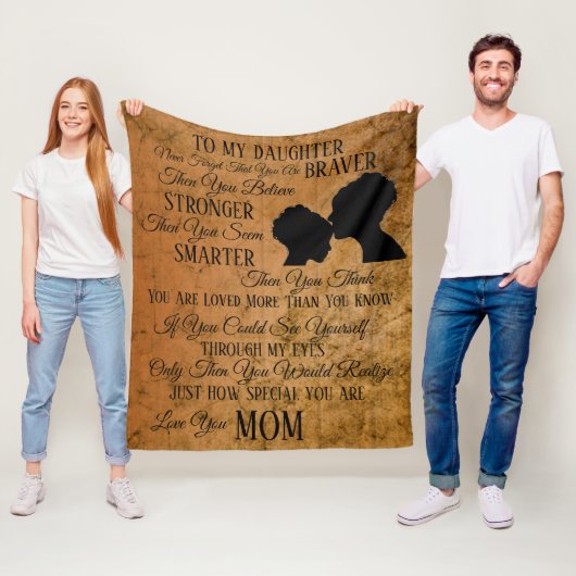 Naar mijn dochter van mama fleece deken (In situ)