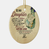 Naar mijn dochter van moeder keramisch ornament (Rechts)
