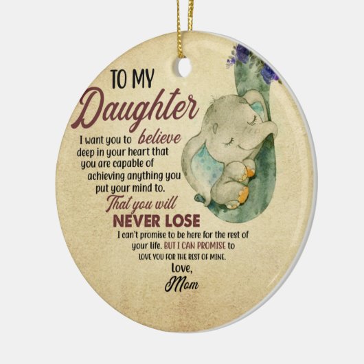 Naar mijn dochter van moeder keramisch ornament (Links)
