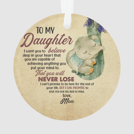 Naar mijn dochter van moeder ornament (achterkant)
