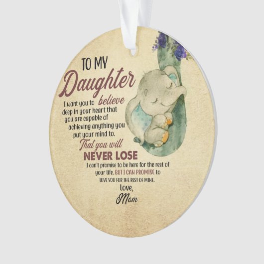 Naar mijn dochter van moeder ornament (voorkant)