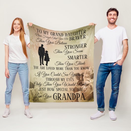 Naar mijn dochter van opa fleece deken (In situ)