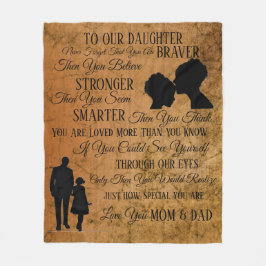 Naar mijn dochter van papa en mama fleece deken