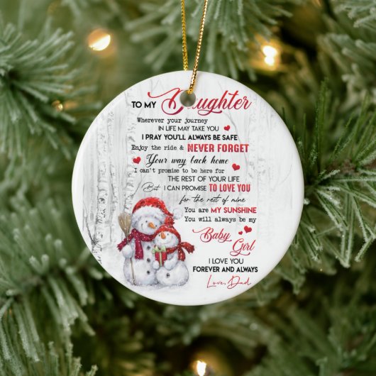 Naar mijn dochter van papa keramisch ornament (Boom)