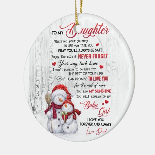 Naar mijn dochter van papa keramisch ornament (Links)