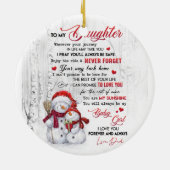 Naar mijn dochter van papa keramisch ornament (Achterkant)