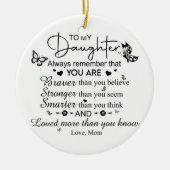 Naar mijn dochter voor Kerstmis. Keramisch Ornament (Voorkant)