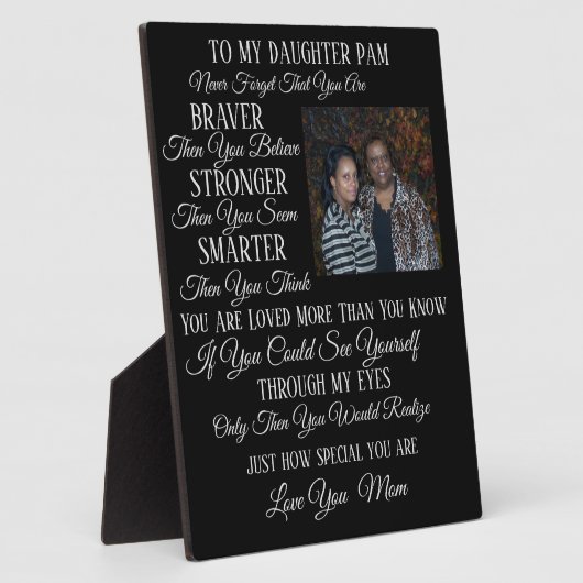 Naar mijn dochter, zoon, zuster, broer, enz. fotoplaat (Zijkant)