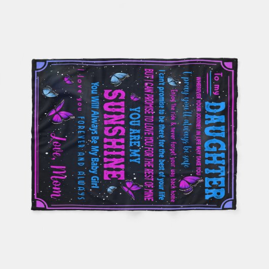 Naar mijn dochterbank, geschenk voor mam fleece deken (Voorkant (Horizontaal))