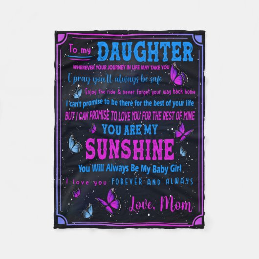 Naar mijn dochterbank, geschenk voor mam fleece deken (Voorkant)