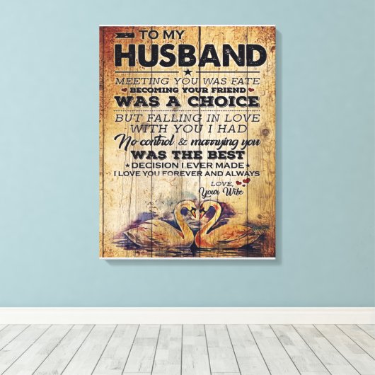 Naar mijn echtgenoot Decor | CADEAU JUBILEUM Canvas Afdruk (Insitu (Houten vloer))