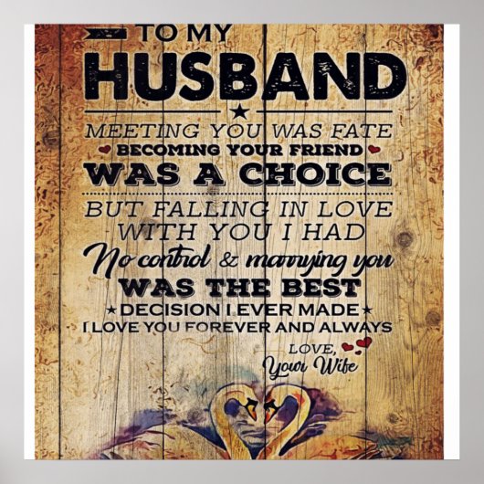 Naar mijn echtgenoot Decor | CADEAU JUBILEUM Poster (Voorkant)