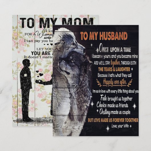 Naar mijn eigen ontwerp | Offertes over de liefdes Kaart (Voorkant / Achterkant)