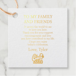 Naar mijn familie en vrienden Afstuderen klas van  Bedankjes Labels