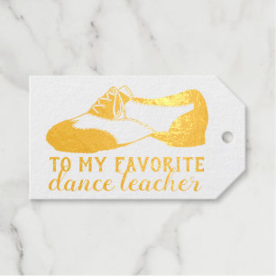 Naar mijn favoriete dansleraar Oxford Tap Shoe Cadeaulabels