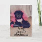 **NAAR MIJN "FAVORIETE HAIRDRESS" OP UW GROTE DAG KAART (Voorkant)