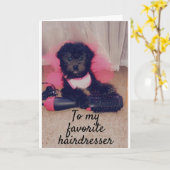 **NAAR MIJN "FAVORIETE HAIRDRESS" OP UW GROTE DAG KAART (Gele Bloem)