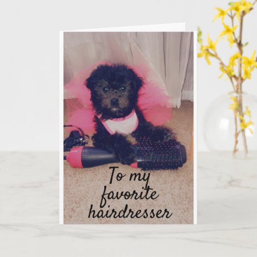 **NAAR MIJN "FAVORIETE HAIRDRESS" OP UW GROTE DAG KAART (Gele Bloem)