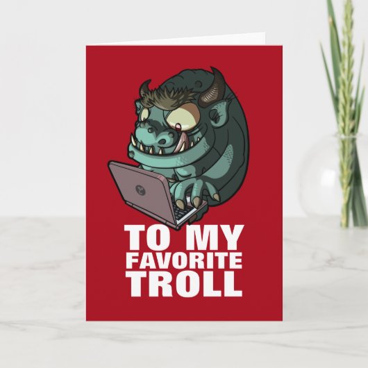 Naar mijn favoriete troll-Cartoon voor laptop Kaart (Voorkant)
