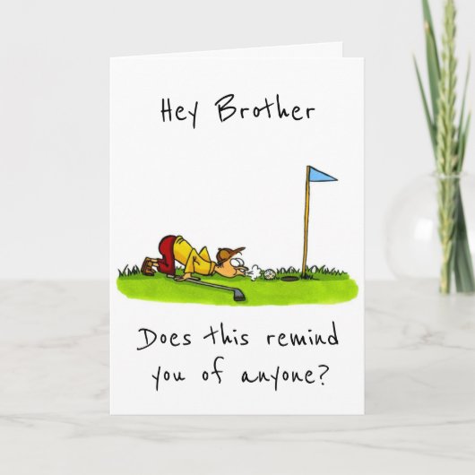 NAAR MIJN *GOLFING BROTHER* OP UW BIRTHDAAGSE KAAR KAART (Voorkant)