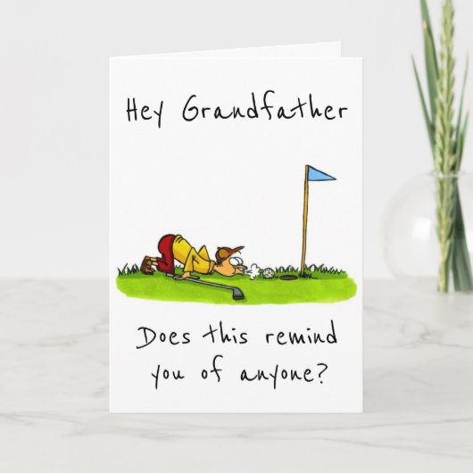 NAAR MIJN *GOLFING GRANDFATER* OP UW BIRTHDAAGSE K KAART (Voorkant)
