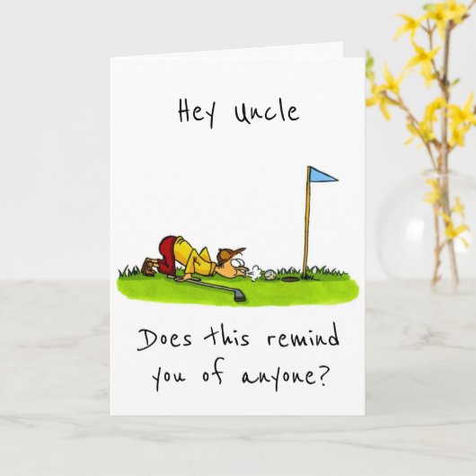 NAAR MIJN *GOLFING UNCLE* OP UW BIRTHDAAGSE KAART (Gele Bloem)
