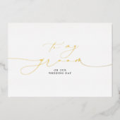 Naar mijn groep op onze huwelijksdag legant folie uitnodiging (Voorkant)