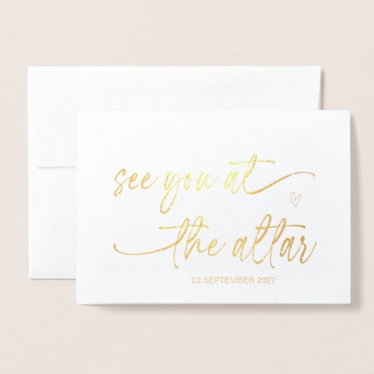 Naar mijn groep van Bride Wedding Day Love Marry. Folie Kaarten (Voorkant met envelop)