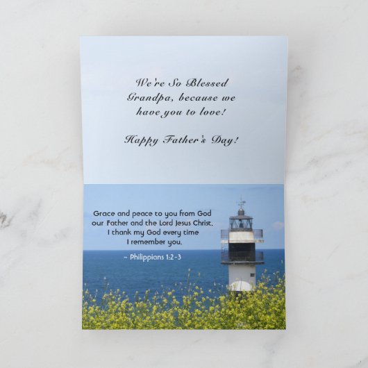 Naar mijn grootvader op Vaderdag Inspirerend Kaart (Binnen)