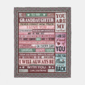 Naar mijn kleindochter cadeau fleece deken (Voorkant)