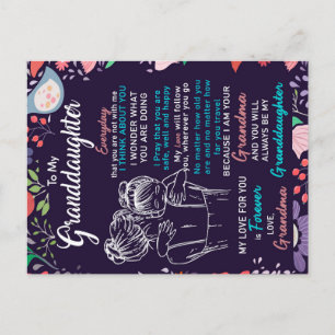 Naar mijn kleindochter Gift van oma, Bloemster Lov Aankondigingskaart
