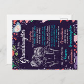 Naar mijn kleindochter Gift van oma, Bloemster Lov Aankondigingskaart (Voorkant / Achterkant)