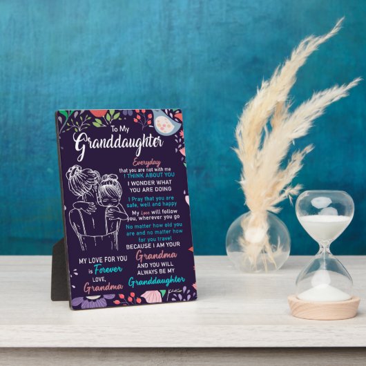 Naar mijn kleindochter Gift van oma, Bloemster Lov Fotoplaat (Zijkant)