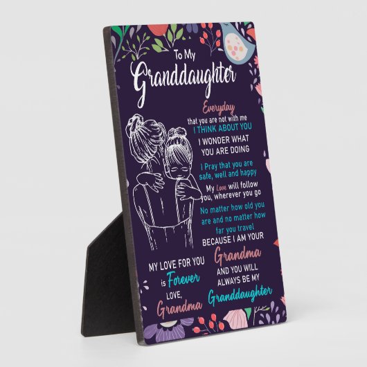 Naar mijn kleindochter Gift van oma, Bloemster Lov Fotoplaat (Zijkant)