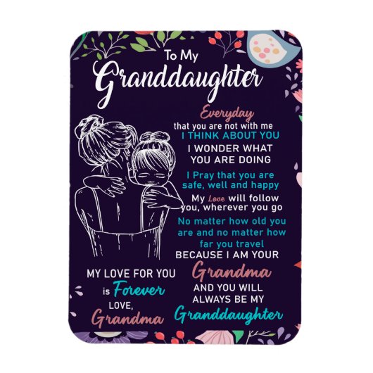 Naar mijn kleindochter Gift van oma, Bloemster Lov Magneet (Verticaal)