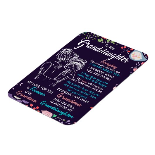 Naar mijn kleindochter Gift van oma, Bloemster Lov Magneet (Linkerzijde)