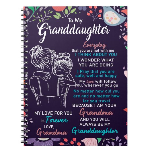 Naar mijn kleindochter Gift van oma, Bloemster Lov Notitieboek (Voorkant)