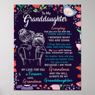 Naar mijn kleindochter Gift van oma, Bloemster Lov Poster