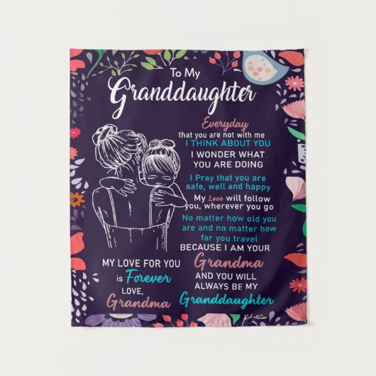 Naar mijn kleindochter Gift van oma, Bloemster Lov Wandkleed (Voorkant)