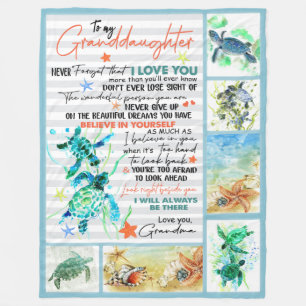 Naar mijn kleindochter, ik hou van je fleece deken