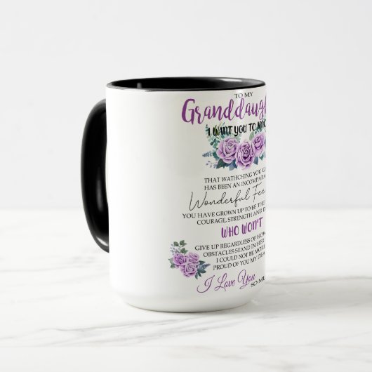 Naar mijn kleindochter Mok Beste cadeau voor oma (Voorkant links)