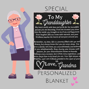 Naar mijn kleindochter PEONY gepersonaliseerde dek Fleece Deken