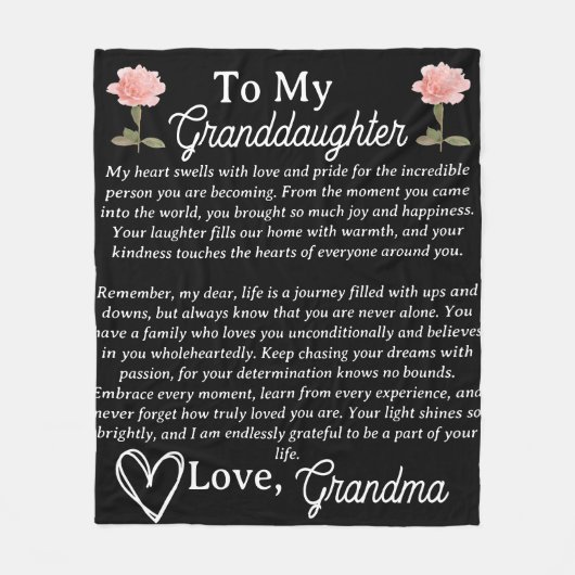 Naar mijn kleindochter PEONY gepersonaliseerde dek Fleece Deken (Voorkant)